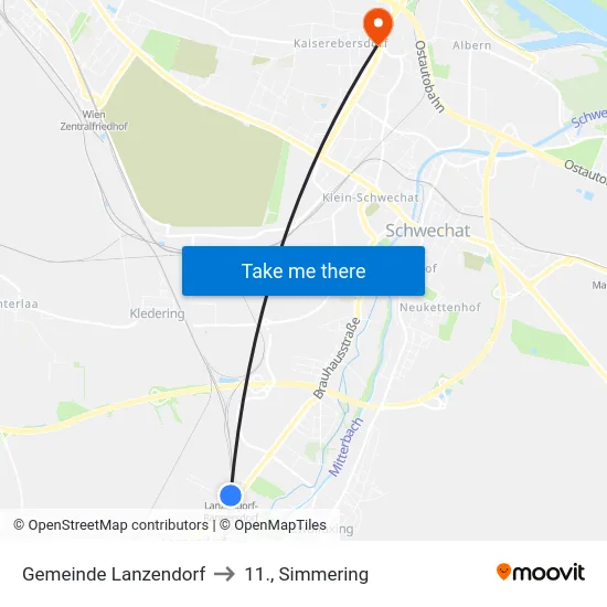 Gemeinde Lanzendorf to 11., Simmering map