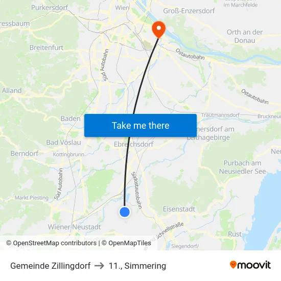 Gemeinde Zillingdorf to 11., Simmering map