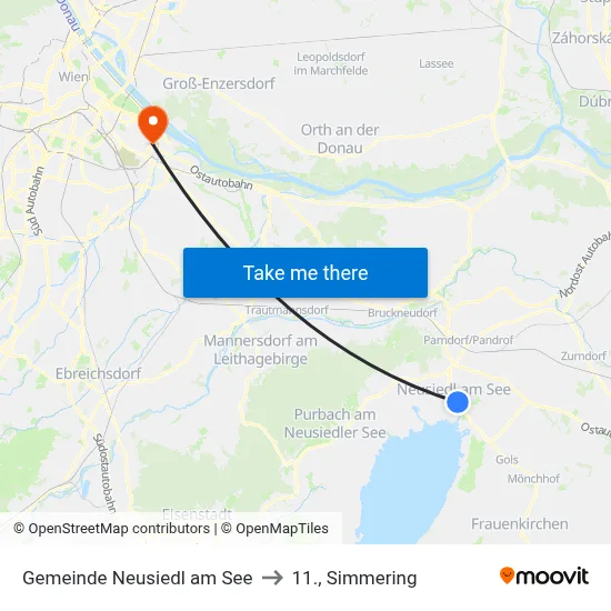 Gemeinde Neusiedl am See to 11., Simmering map