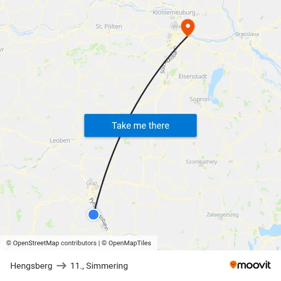Hengsberg to 11., Simmering map