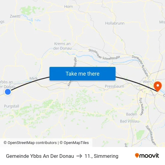 Gemeinde Ybbs An Der Donau to 11., Simmering map