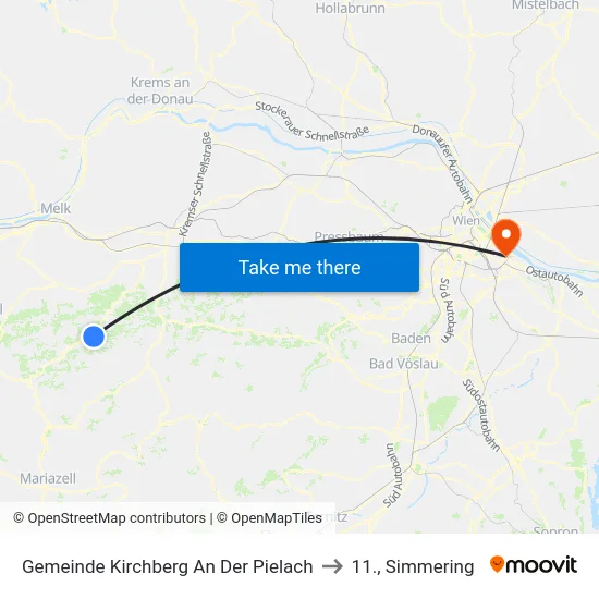Gemeinde Kirchberg An Der Pielach to 11., Simmering map