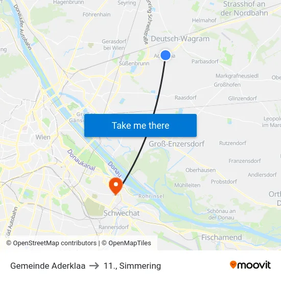 Gemeinde Aderklaa to 11., Simmering map