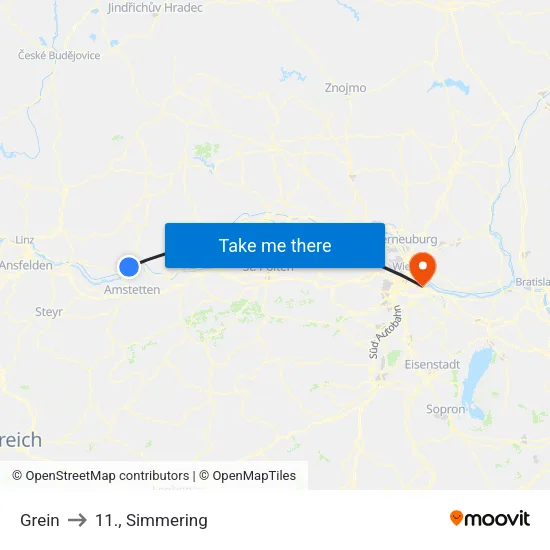 Grein to 11., Simmering map
