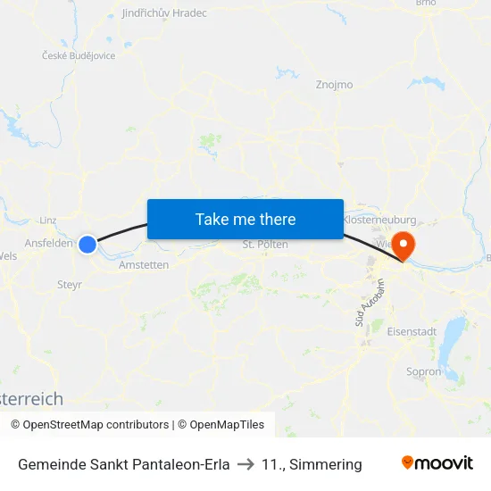 Gemeinde Sankt Pantaleon-Erla to 11., Simmering map