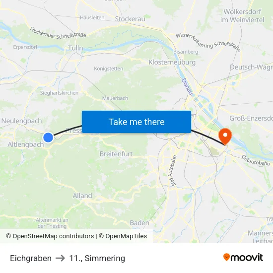 Eichgraben to 11., Simmering map