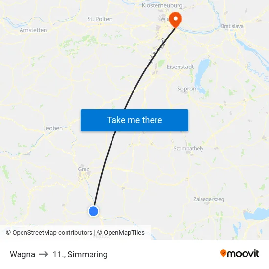 Wagna to 11., Simmering map