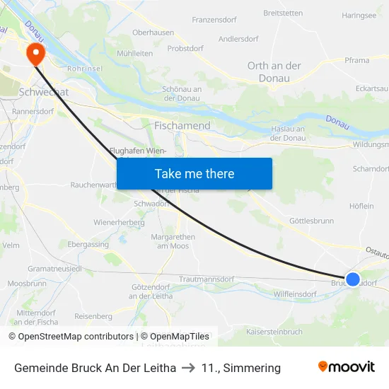 Gemeinde Bruck An Der Leitha to 11., Simmering map