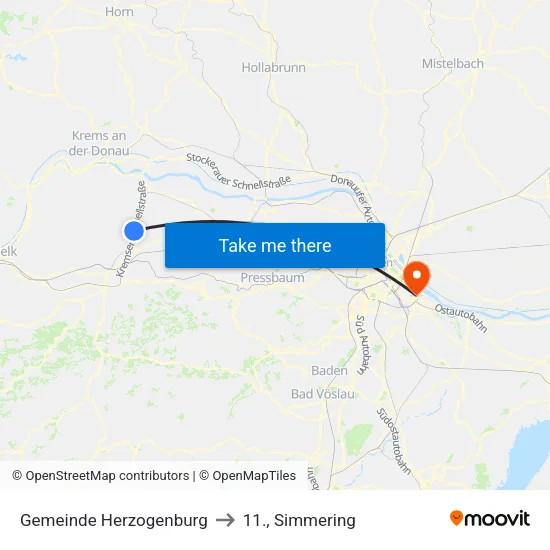 Gemeinde Herzogenburg to 11., Simmering map
