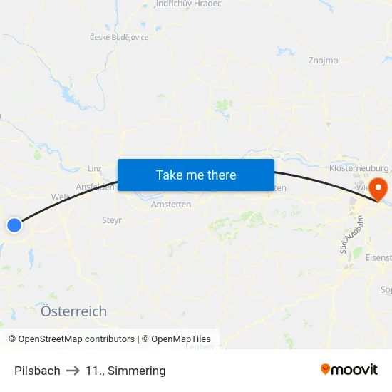 Pilsbach to 11., Simmering map