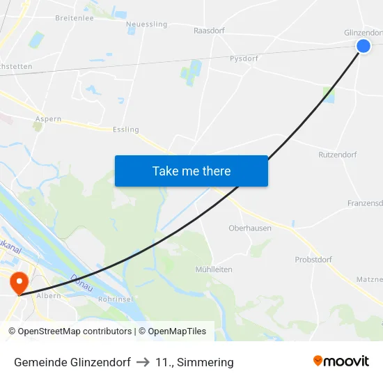 Gemeinde Glinzendorf to 11., Simmering map