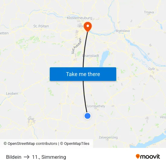 Bildein to 11., Simmering map