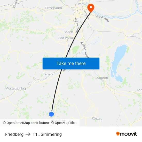 Friedberg to 11., Simmering map