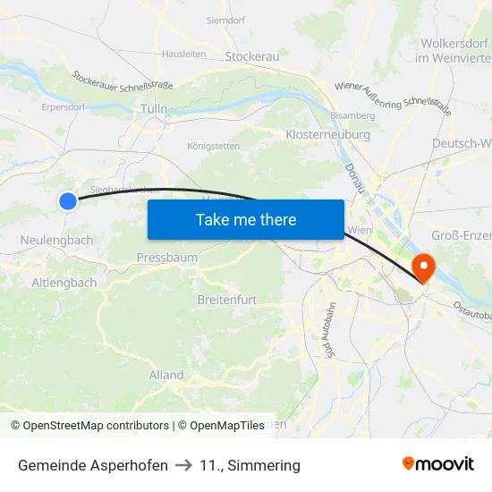 Gemeinde Asperhofen to 11., Simmering map