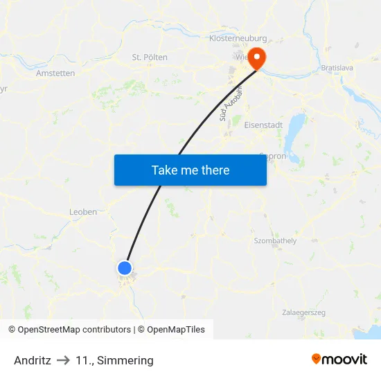 Andritz to 11., Simmering map