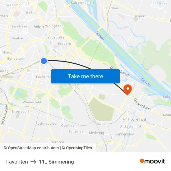 Favoriten to 11., Simmering map