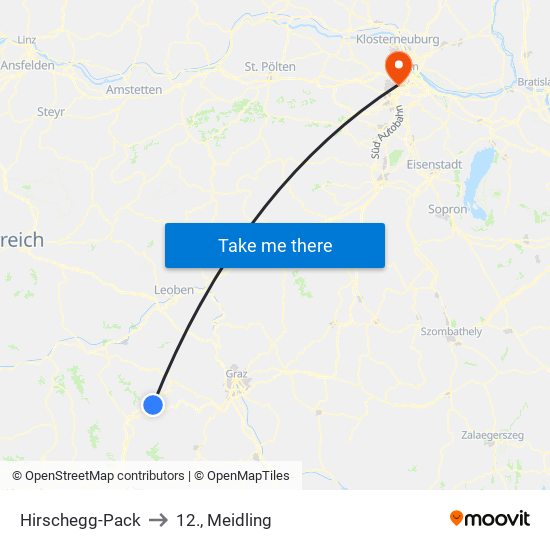 Hirschegg-Pack to 12., Meidling map