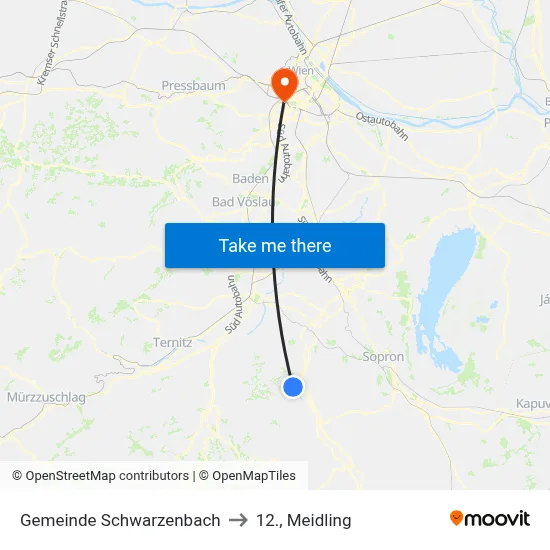 Gemeinde Schwarzenbach to 12., Meidling map