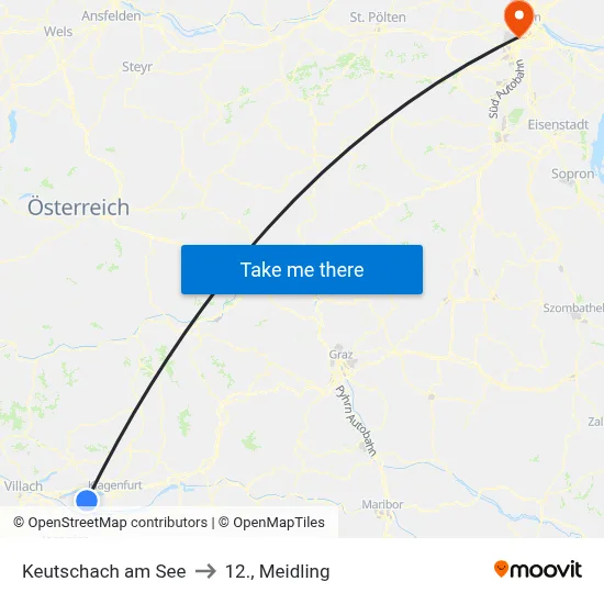 Keutschach am See to 12., Meidling map