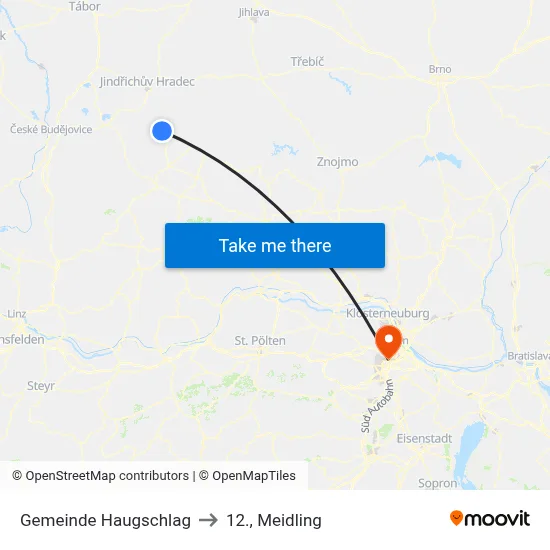 Gemeinde Haugschlag to 12., Meidling map