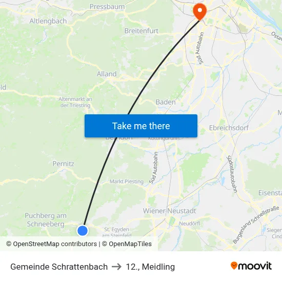 Gemeinde Schrattenbach to 12., Meidling map
