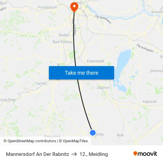 Mannersdorf An Der Rabnitz to 12., Meidling map