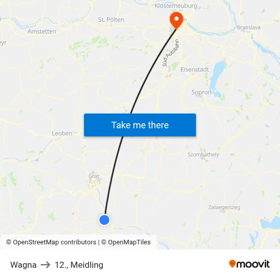 Wagna to 12., Meidling map