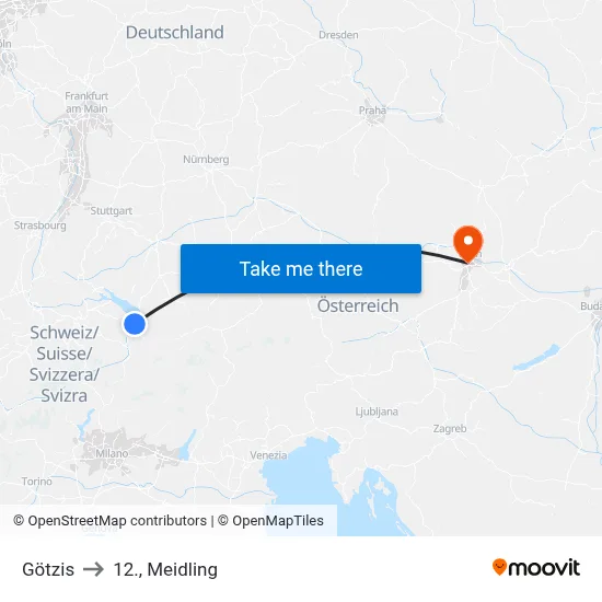 Götzis to 12., Meidling map
