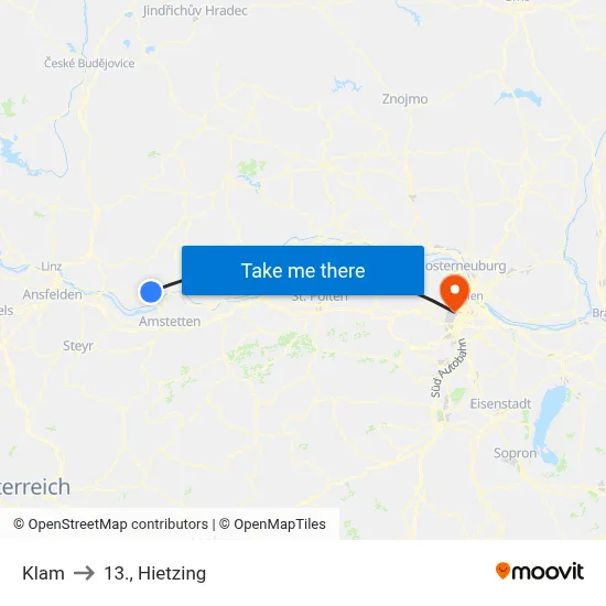 Klam to 13., Hietzing map