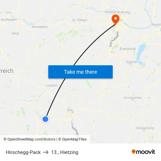Hirschegg-Pack to 13., Hietzing map