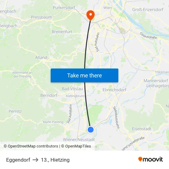 Eggendorf to 13., Hietzing map