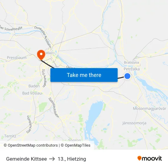 Gemeinde Kittsee to 13., Hietzing map