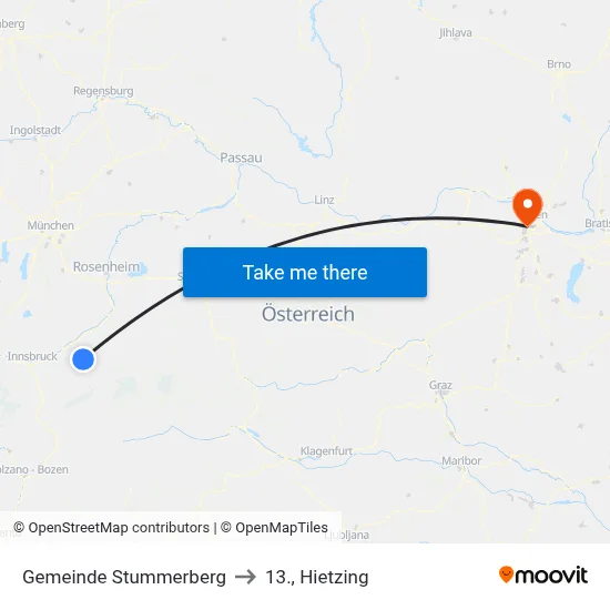 Gemeinde Stummerberg to 13., Hietzing map