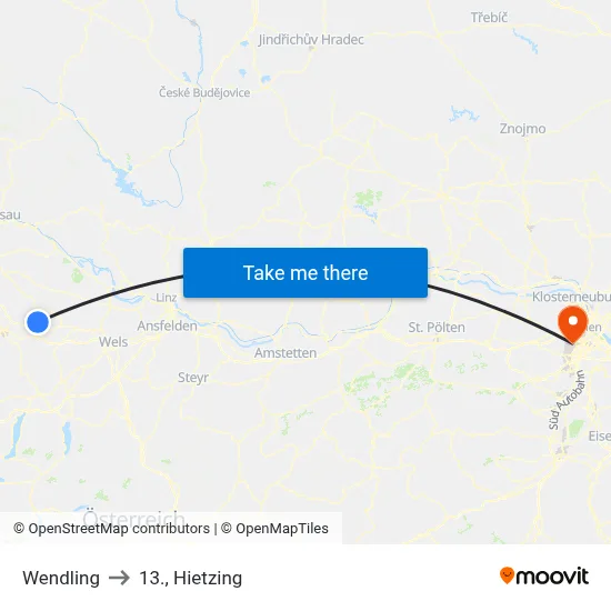 Wendling to 13., Hietzing map