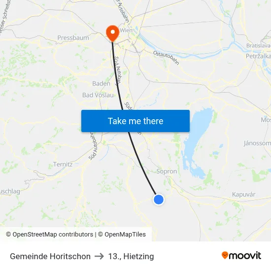 Gemeinde Horitschon to 13., Hietzing map