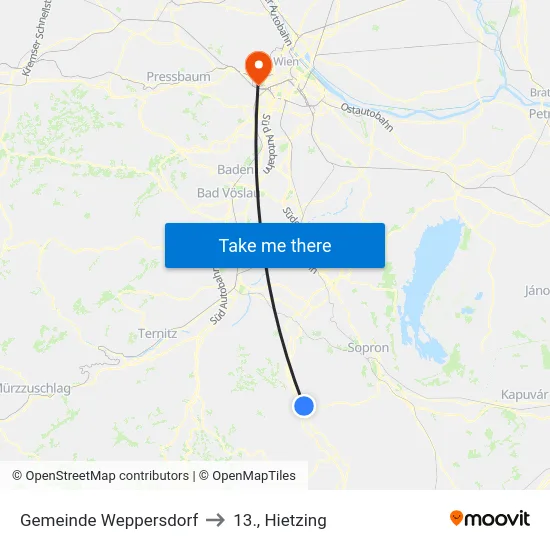Gemeinde Weppersdorf to 13., Hietzing map