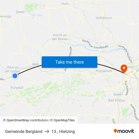 Gemeinde Bergland to 13., Hietzing map