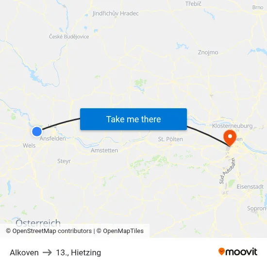 Alkoven to 13., Hietzing map