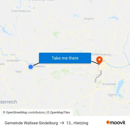 Gemeinde Wallsee-Sindelburg to 13., Hietzing map