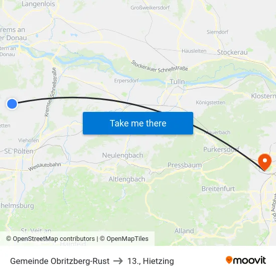 Gemeinde Obritzberg-Rust to 13., Hietzing map
