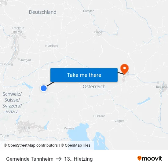 Gemeinde Tannheim to 13., Hietzing map