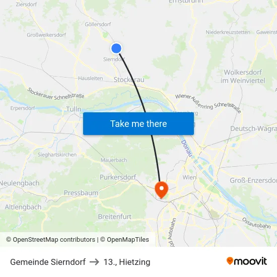 Gemeinde Sierndorf to 13., Hietzing map