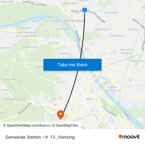 Gemeinde Stetten to 13., Hietzing map