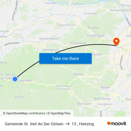 Gemeinde St. Veit An Der Gölsen to 13., Hietzing map