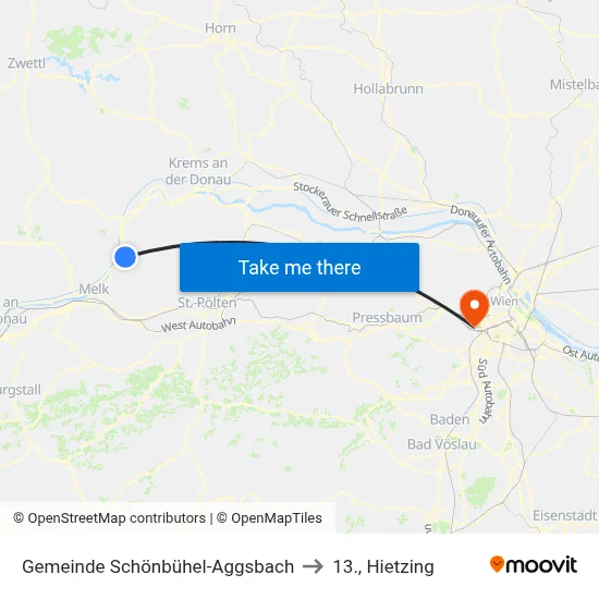 Gemeinde Schönbühel-Aggsbach to 13., Hietzing map