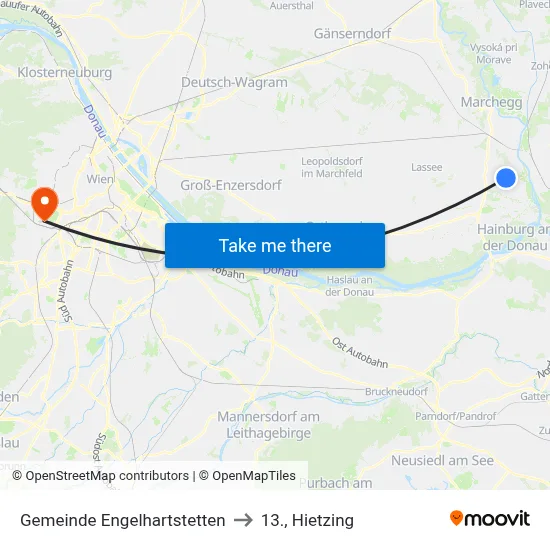 Gemeinde Engelhartstetten to 13., Hietzing map