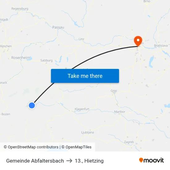 Gemeinde Abfaltersbach to 13., Hietzing map