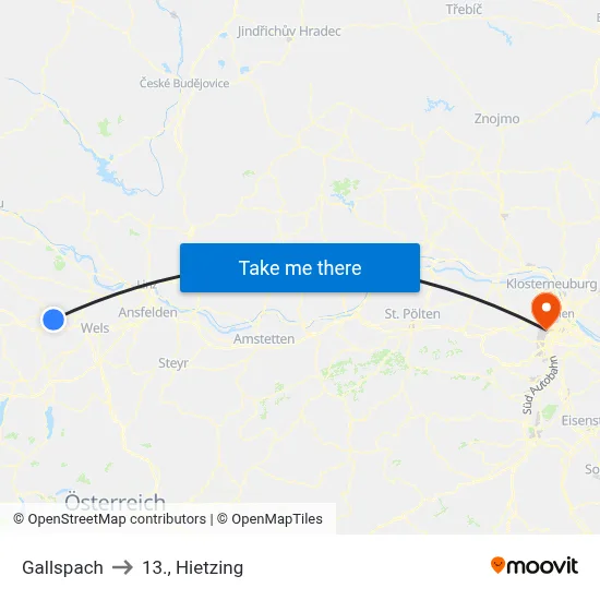 Gallspach to 13., Hietzing map