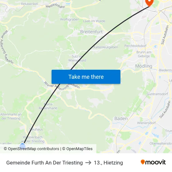 Gemeinde Furth An Der Triesting to 13., Hietzing map