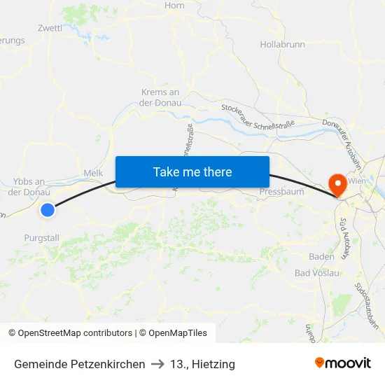 Gemeinde Petzenkirchen to 13., Hietzing map